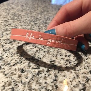 Life is Good Pink Wrap Bracelet